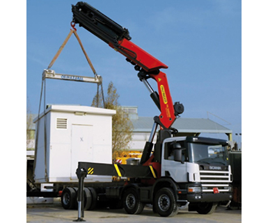 Transport with crane truck